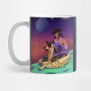 A Girl and her Dog in Space Mug